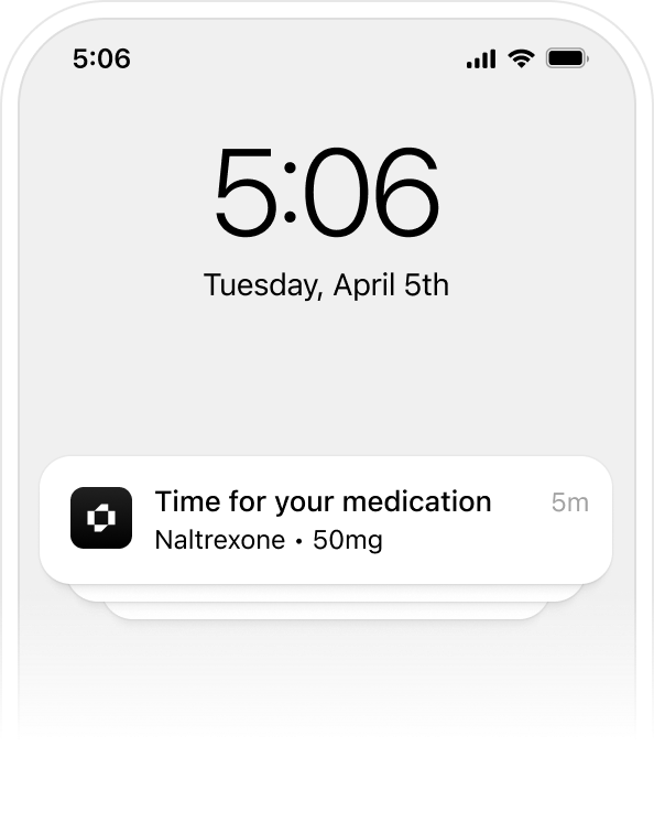 Medication reminder notification on the lock screen